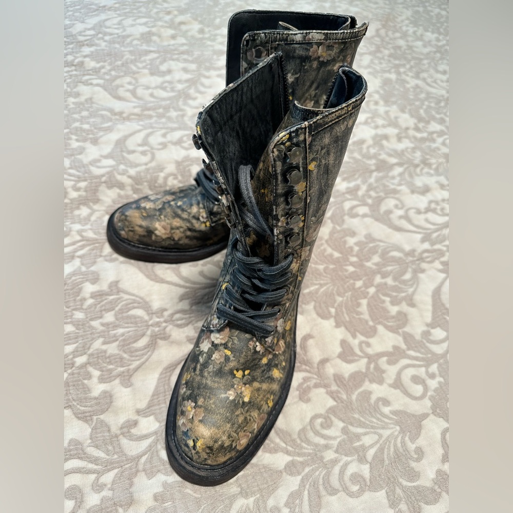 Free people vintage flower pattern combat boot